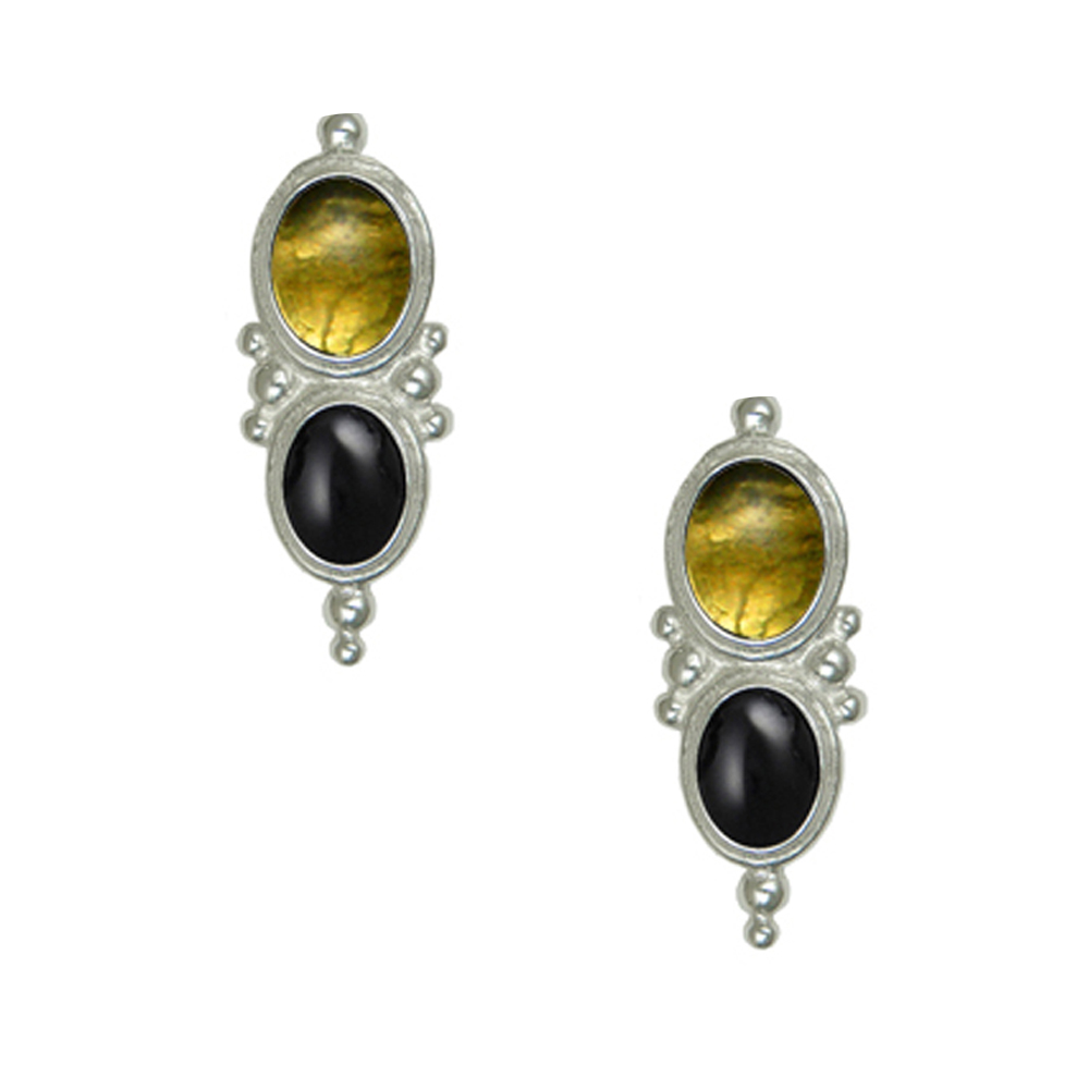 Sterling Silver Drop Dangle Earrings With Citrine